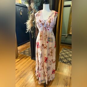 Blue B Western Print Maxi Dress